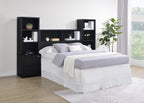 Ensemble de chambre à coucher complet 3 pièces Westpark avec bibliothèque et tête de lit noire