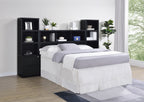 Ensemble de chambre à coucher 3 pièces Westpark avec lit Queen Size, bibliothèque et tête de lit noires