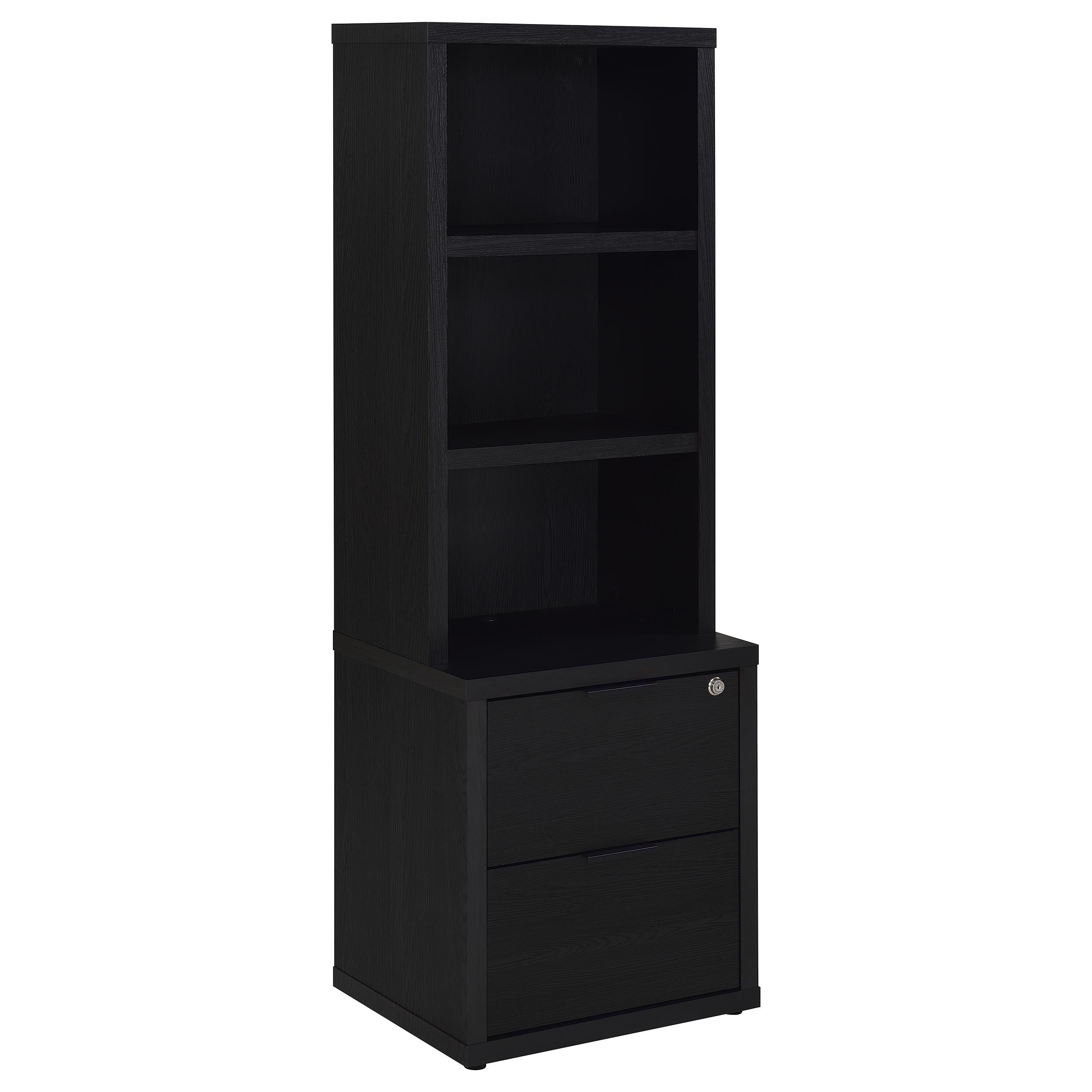 Ensemble de chambre à coucher 3 pièces Westpark avec lit Queen Size, bibliothèque et tête de lit noires