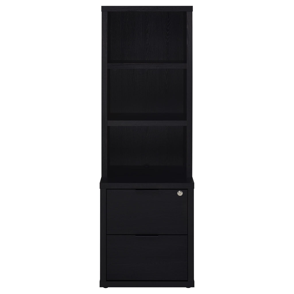 Ensemble de chambre à coucher 3 pièces Westpark avec lit Queen Size, bibliothèque et tête de lit noires