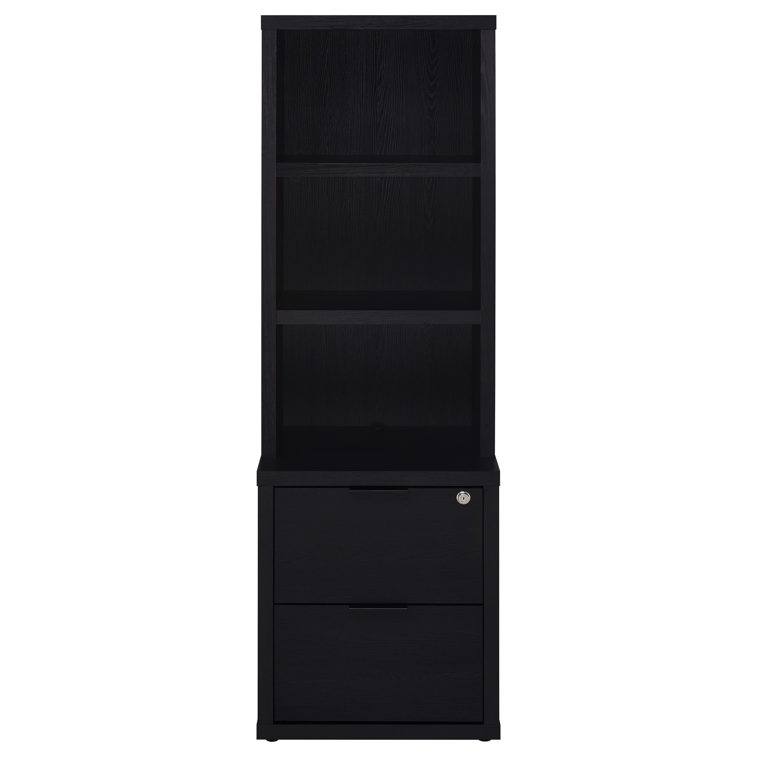 Ensemble de chambre à coucher 3 pièces Westpark avec lit Queen Size, bibliothèque et tête de lit noires