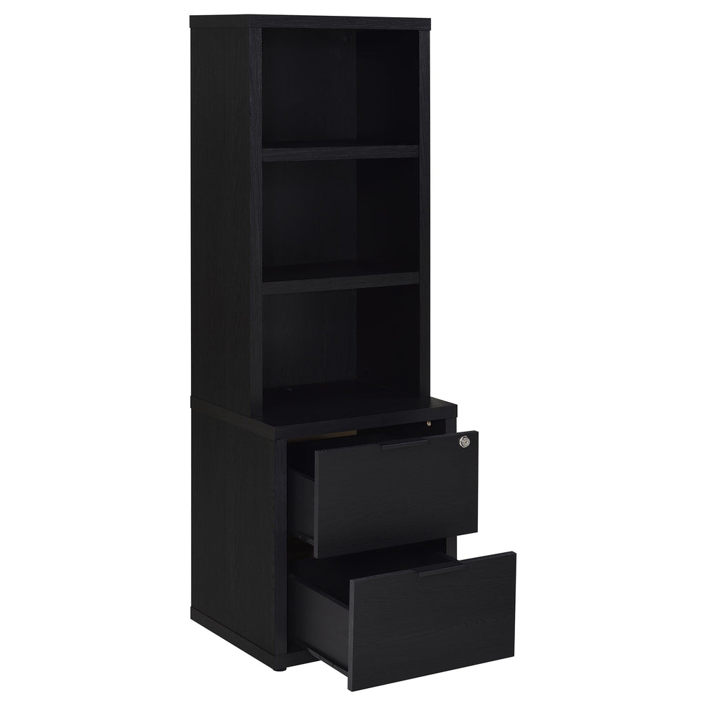 Ensemble de chambre à coucher 3 pièces Westpark avec bibliothèque et tête de lit noire