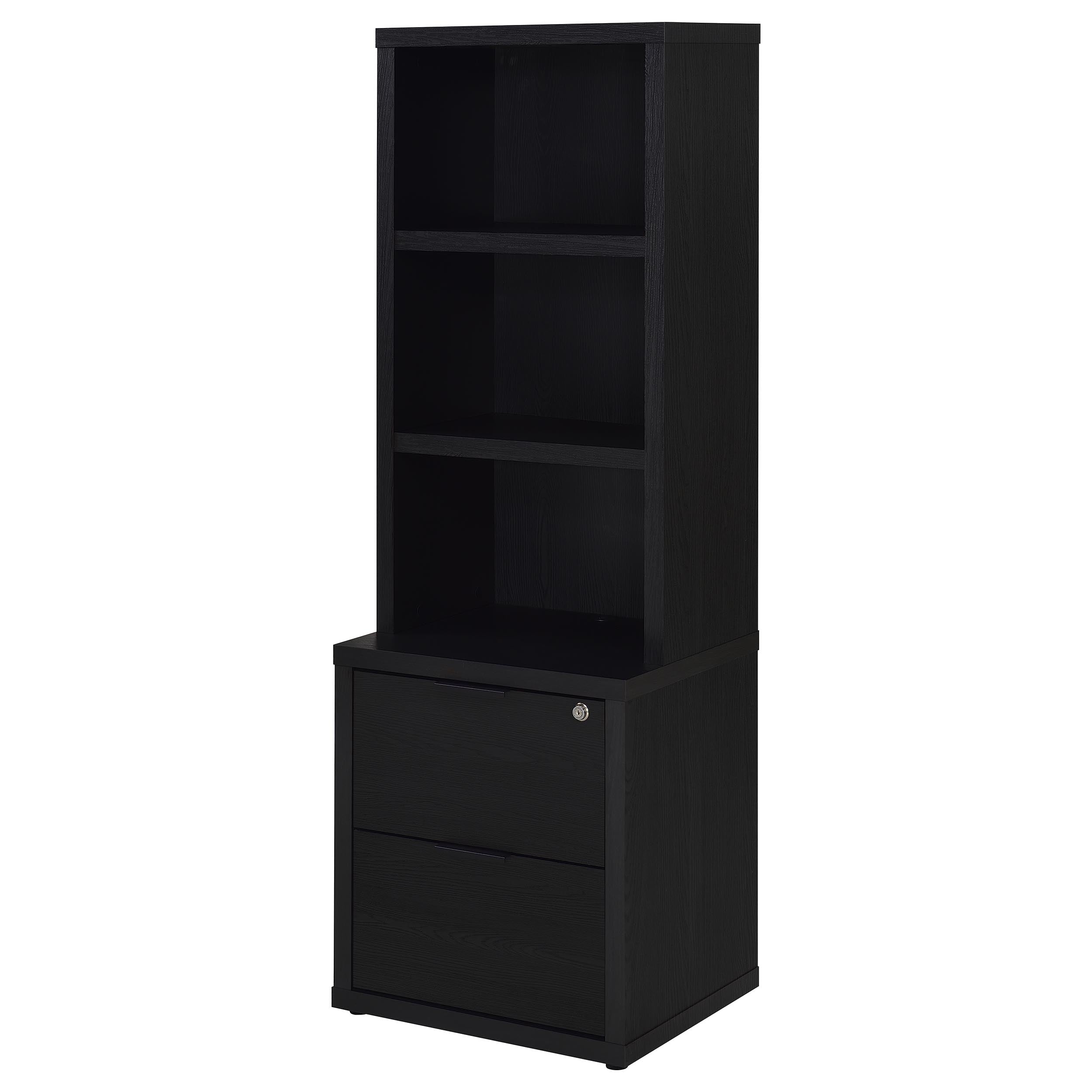 Ensemble de chambre à coucher 3 pièces Westpark avec bibliothèque et tête de lit noire