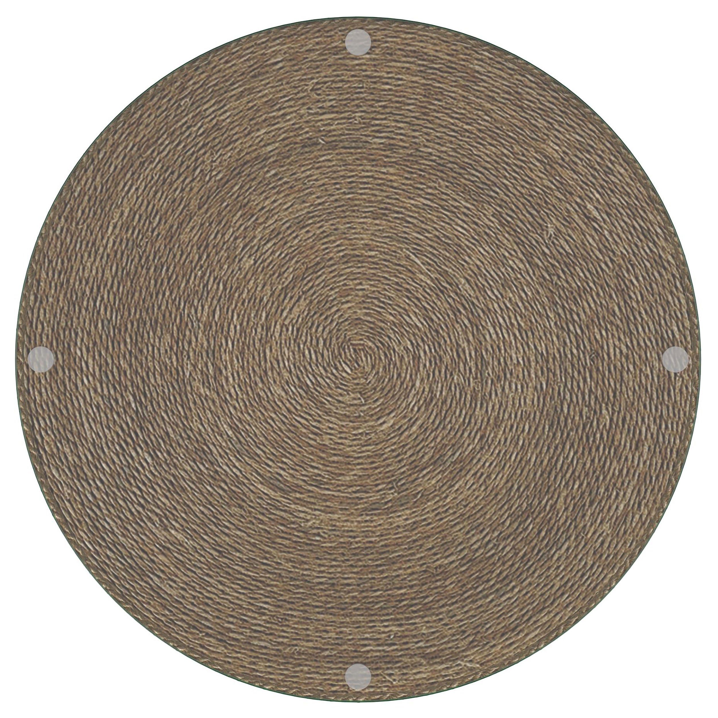 Table d'appoint ronde en jonc de mer tressé Halden, marron clair