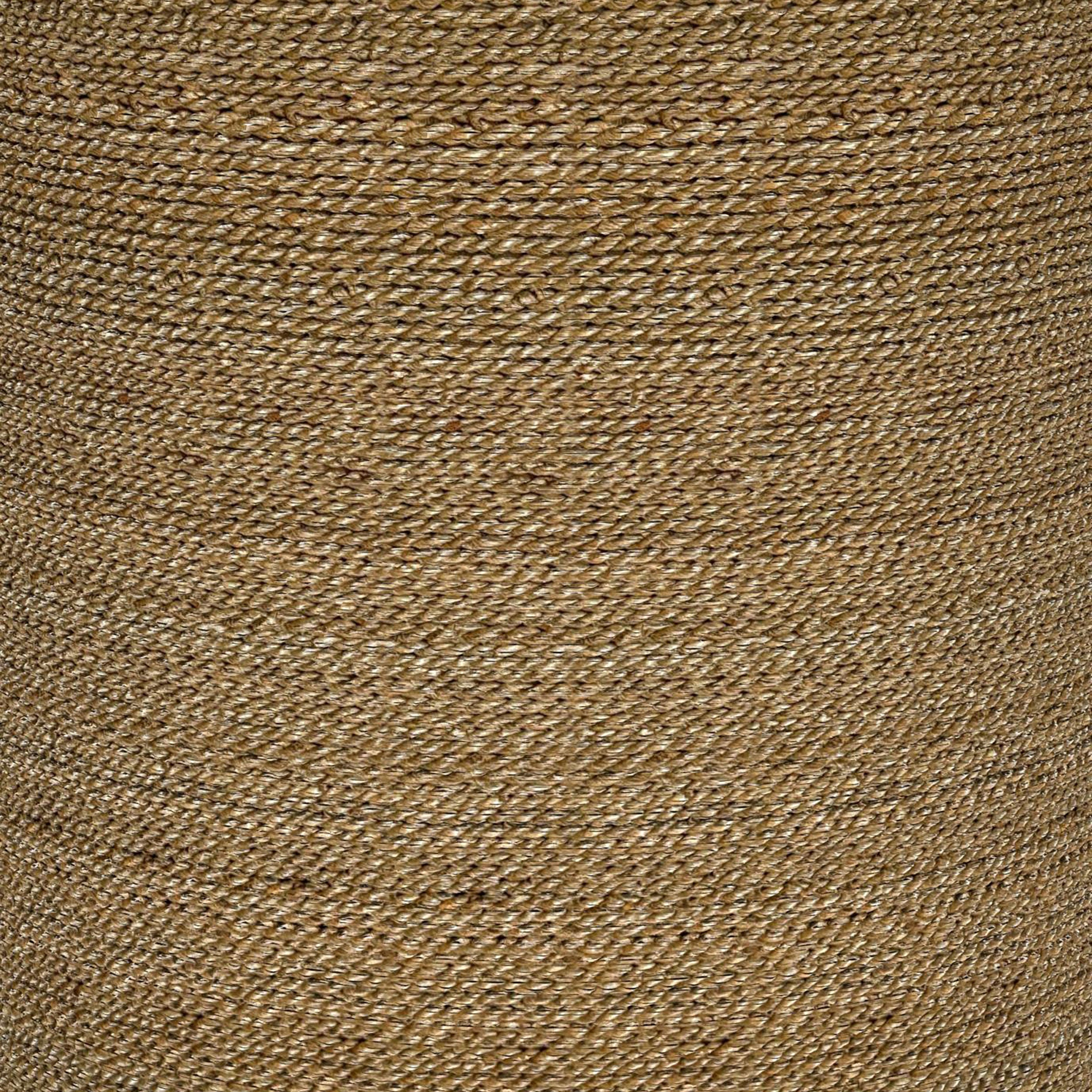 Table d'appoint ronde en jonc de mer tressé Halden, marron clair