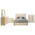 Ensemble de chambre à coucher Hyland 5 pièces avec lit king size oriental, naturel