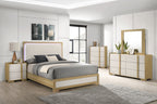 Ensemble de chambre à coucher Hyland 5 pièces avec lit king size oriental, naturel