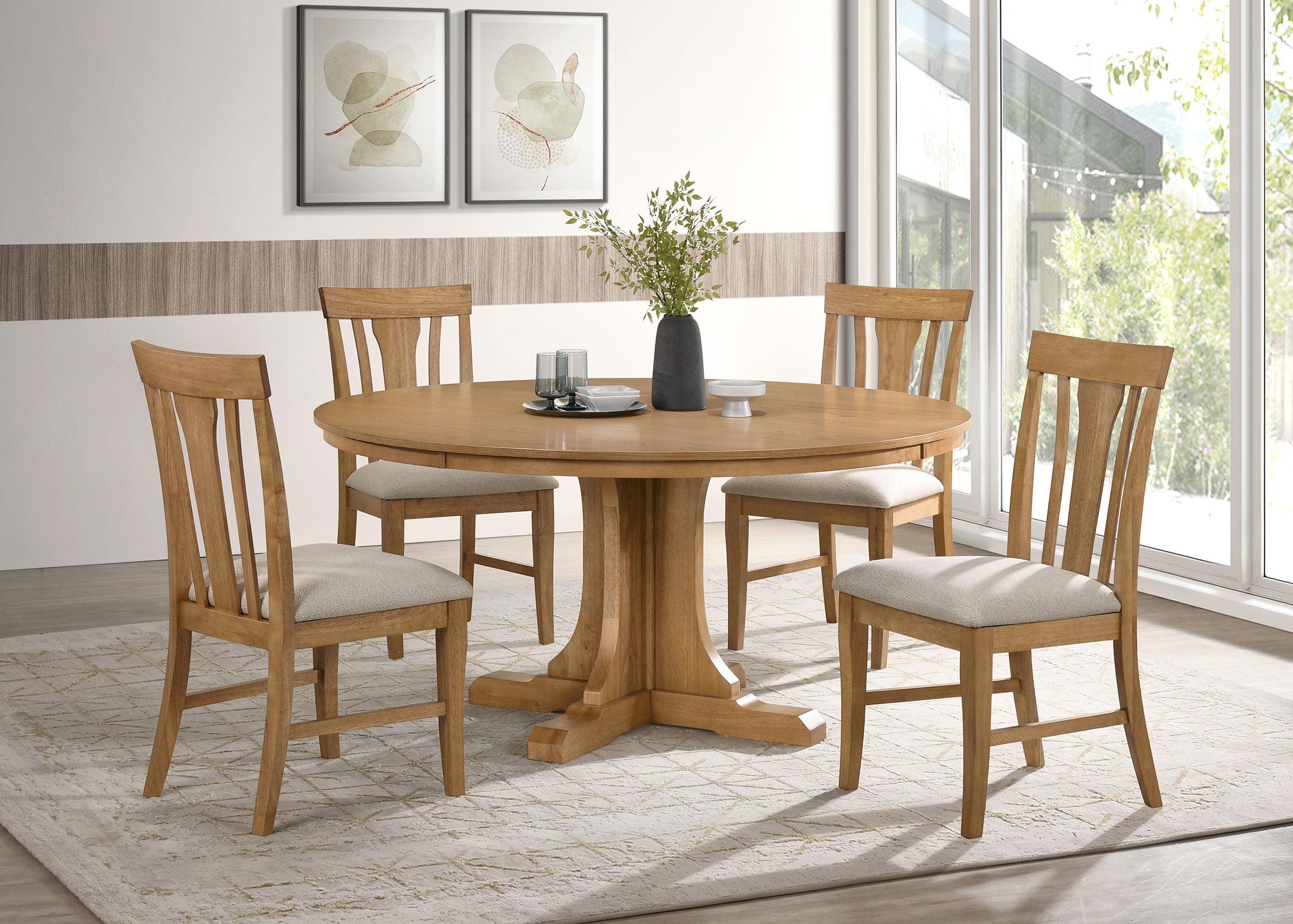 Chaise de salle à manger Hartville, brun clair naturel (lot de 2)