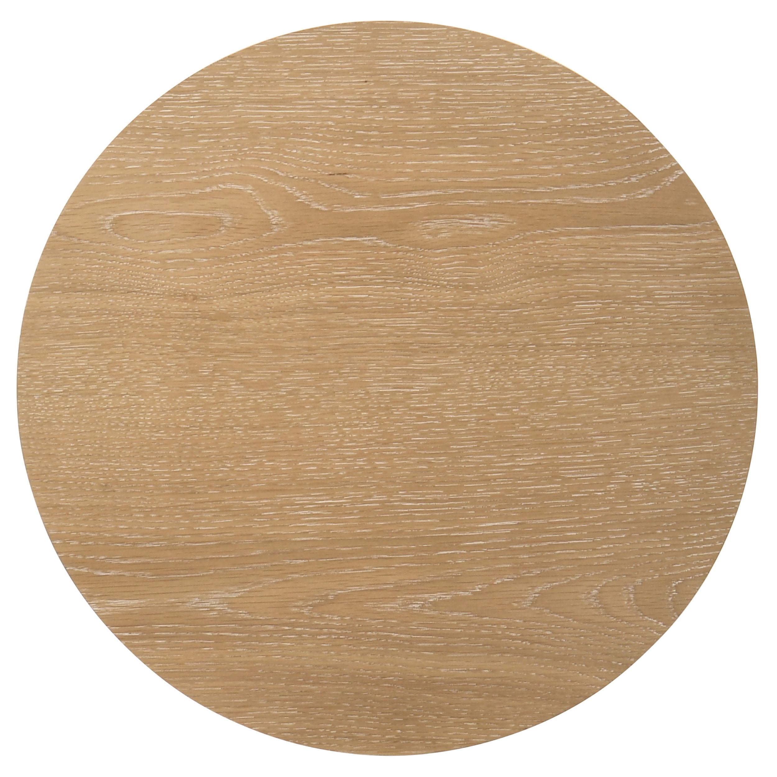 Table d'appoint ronde en bois Ottowa avec étagère en chêne clair